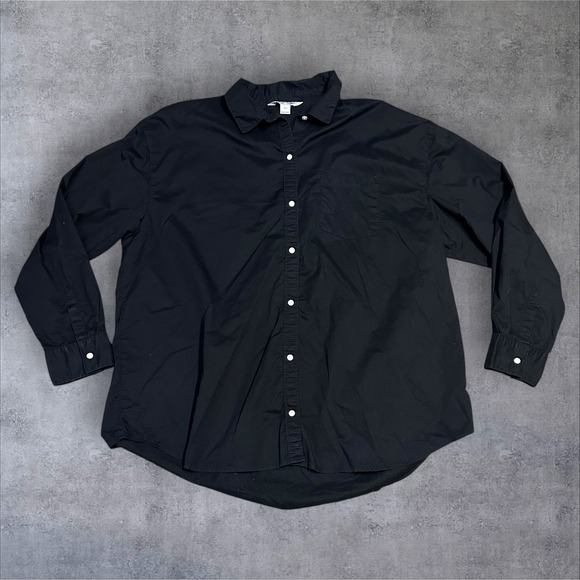 Old Navy Women's Button Down Shirt Bundle L – Black, Gray, Red Stripe Lot of 3 - Picture 2 of 16